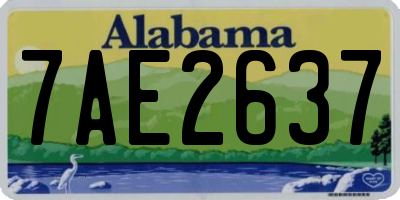 AL license plate 7AE2637