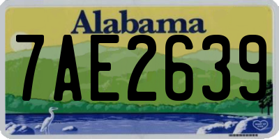 AL license plate 7AE2639