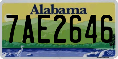 AL license plate 7AE2646