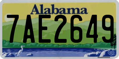 AL license plate 7AE2649