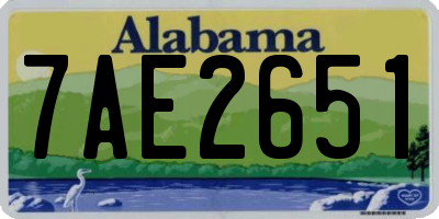 AL license plate 7AE2651