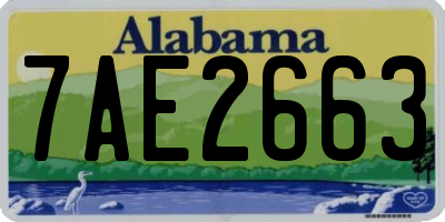 AL license plate 7AE2663