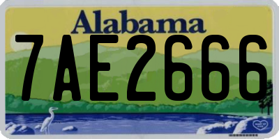 AL license plate 7AE2666