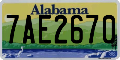AL license plate 7AE2670