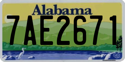 AL license plate 7AE2671