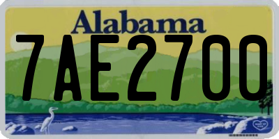 AL license plate 7AE2700