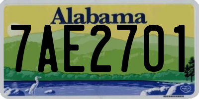 AL license plate 7AE2701