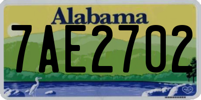 AL license plate 7AE2702