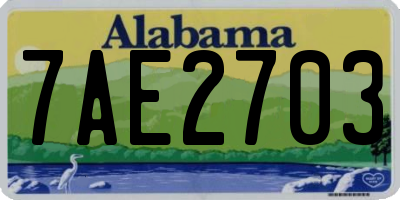 AL license plate 7AE2703