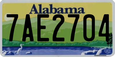 AL license plate 7AE2704