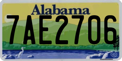 AL license plate 7AE2706