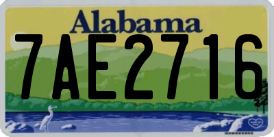 AL license plate 7AE2716