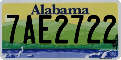 AL license plate 7AE2722