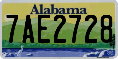 AL license plate 7AE2728