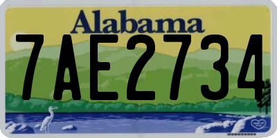 AL license plate 7AE2734