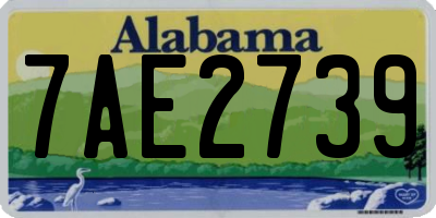 AL license plate 7AE2739