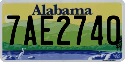 AL license plate 7AE2740