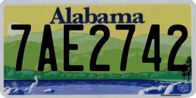 AL license plate 7AE2742