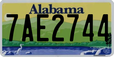 AL license plate 7AE2744