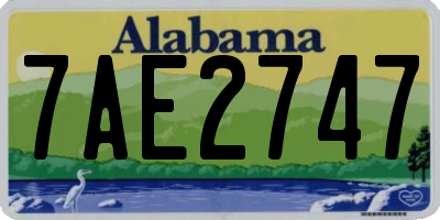 AL license plate 7AE2747