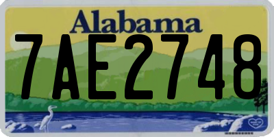 AL license plate 7AE2748
