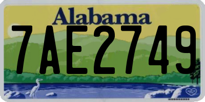 AL license plate 7AE2749