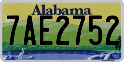 AL license plate 7AE2752