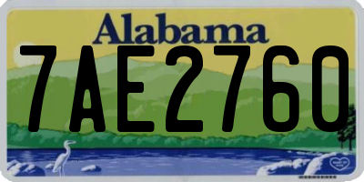 AL license plate 7AE2760