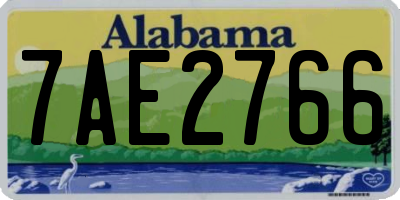 AL license plate 7AE2766