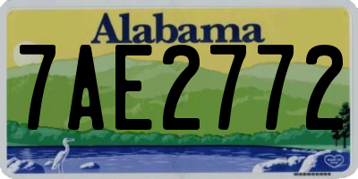 AL license plate 7AE2772