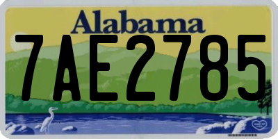 AL license plate 7AE2785