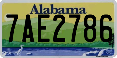 AL license plate 7AE2786