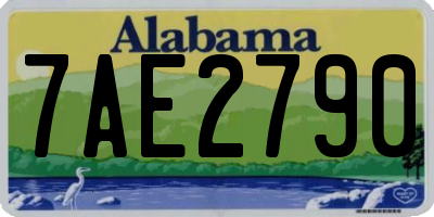 AL license plate 7AE2790