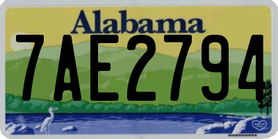 AL license plate 7AE2794