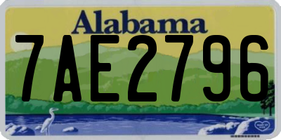 AL license plate 7AE2796