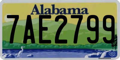 AL license plate 7AE2799