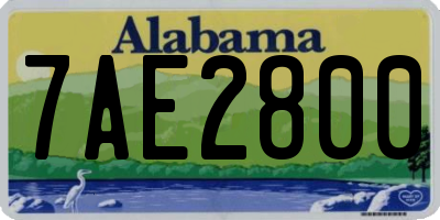 AL license plate 7AE2800
