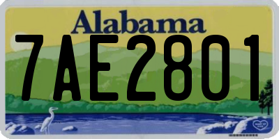 AL license plate 7AE2801
