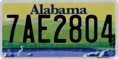 AL license plate 7AE2804