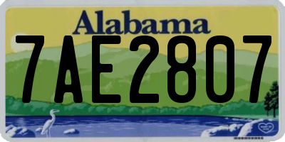AL license plate 7AE2807