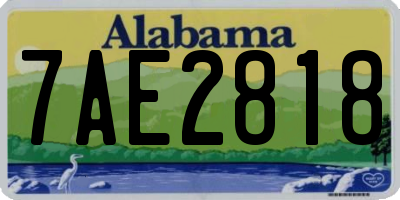 AL license plate 7AE2818
