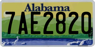 AL license plate 7AE2820