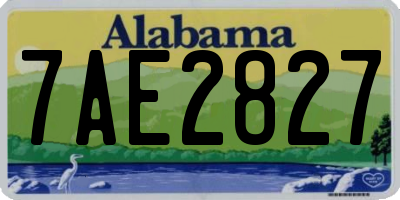 AL license plate 7AE2827