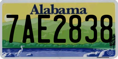 AL license plate 7AE2838