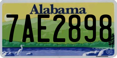 AL license plate 7AE2898