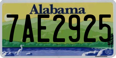 AL license plate 7AE2925
