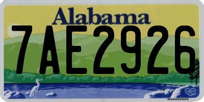 AL license plate 7AE2926