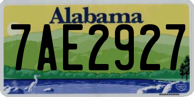 AL license plate 7AE2927