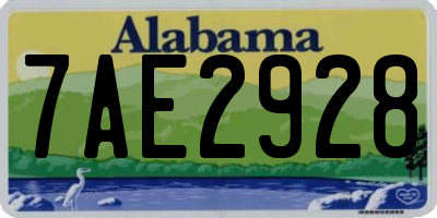AL license plate 7AE2928