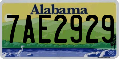 AL license plate 7AE2929